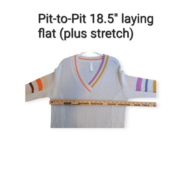 Anthropologie Daily Practice Ribbed Cozy Warm Grey Stripe Sweaterdress S NWT - Picture 15 of 16